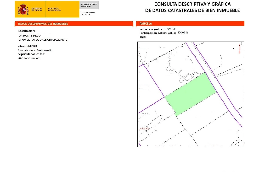 Wohngrundstück in Rafol de Almunia te koop, grondstuk 1558 m², ref.: GC-1522-2