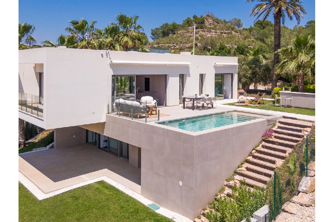 Villa in Orihuela Costa te koop, woonoppervlakte 264 m², Staat Eerste bewoning, Airconditioning, grondstuk 518 m², 3 slapkamer, 3 badkamer, Zwembad, ref.: HA-OCN-146-E02-2