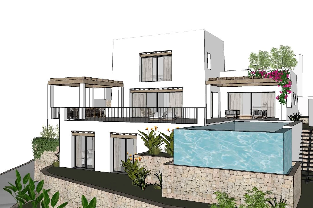 Villa in Moraira te koop, woonoppervlakte 322 m², Airconditioning, grondstuk 1000 m², 4 slapkamer, 4 badkamer, Zwembad, ref.: CA-H-1585-AMB-9