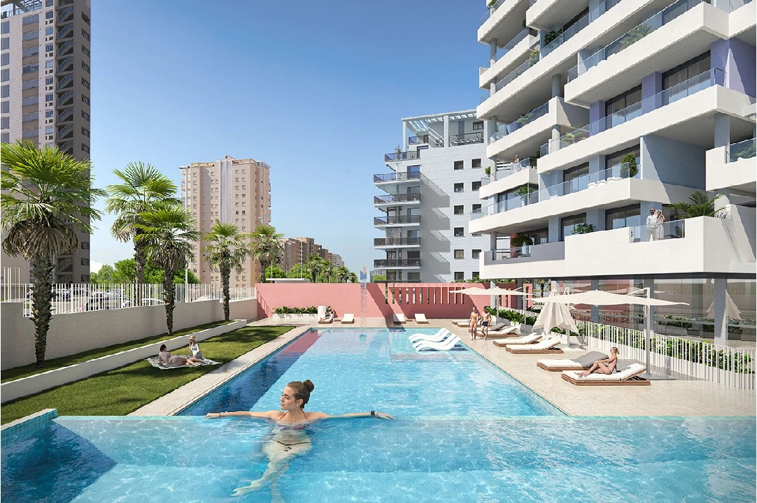 Etagen Apartment in Calpe te koop, woonoppervlakte 65 m², Staat Eerste bewoning, Airconditioning, 1 slapkamer, 1 badkamer, Zwembad, ref.: HA-CAN-130-A01-2