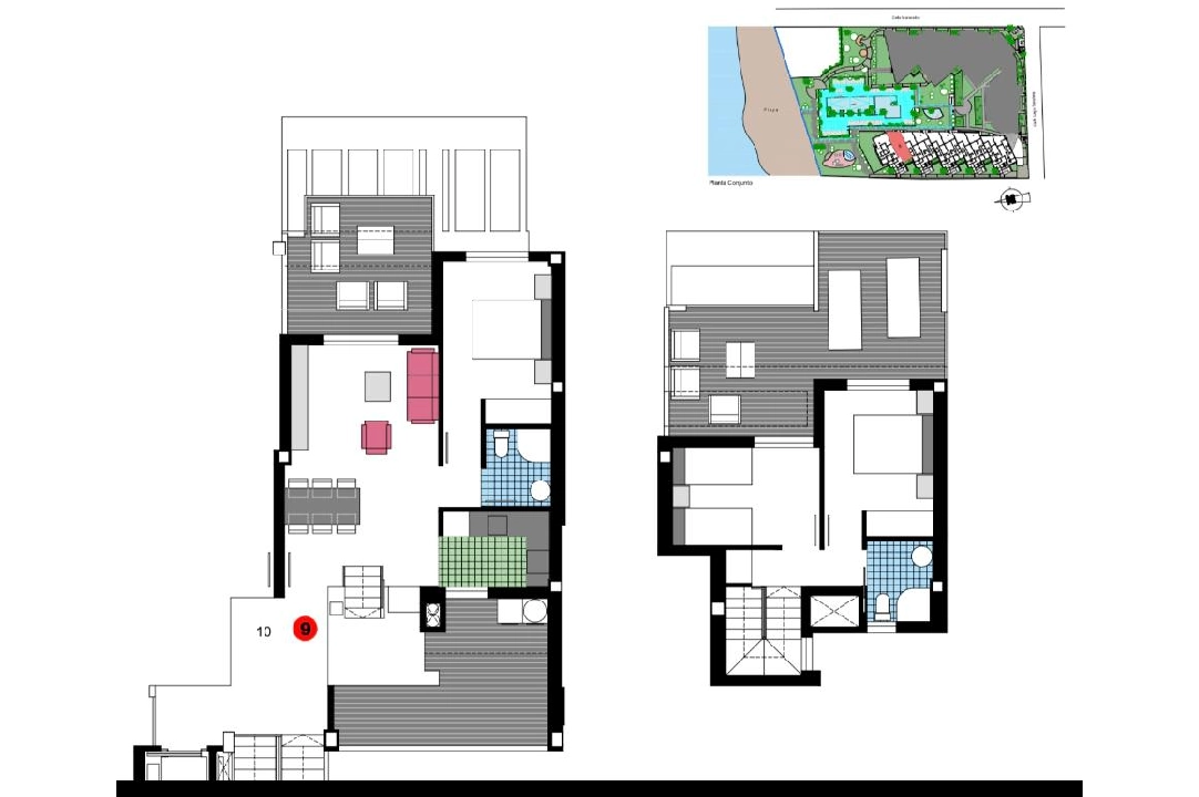 Penthouse Apartment in Denia te koop, woonoppervlakte 98 m², Bouwjaar 2023, Staat als nieuw, + KLIMA, Airconditioning, 3 slapkamer, 2 badkamer, Zwembad, ref.: AS-1723-4