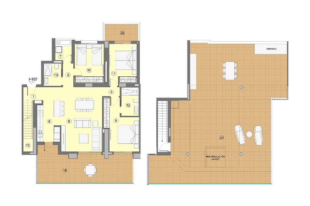 Penthouse Apartment in Benidorm te koop, woonoppervlakte 296 m², Staat Eerste bewoning, + fussboden, Airconditioning, 3 slapkamer, 2 badkamer, Zwembad, ref.: HA-BEN-112-A04-10