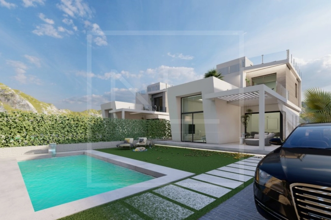 Villa in Finestrat te koop, woonoppervlakte 163 m², Bouwjaar 2024, + Centrale verwarming, Airconditioning, grondstuk 393 m², 3 slapkamer, 3 badkamer, Zwembad, ref.: NL-NLD1470-1