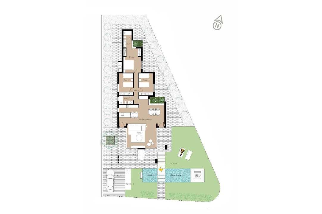 Villa in San Fulgencio te koop, woonoppervlakte 135 m², Staat Eerste bewoning, grondstuk 500 m², 3 slapkamer, 2 badkamer, Zwembad, ref.: HA-MAN-270-E01-15