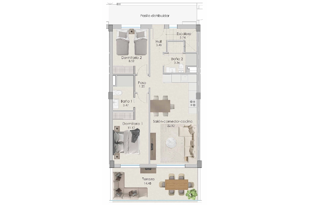 Penthouse Apartment in Santa Pola te koop, woonoppervlakte 208 m², Staat Eerste bewoning, 2 slapkamer, 2 badkamer, Zwembad, ref.: HA-SPN-702-A03-10