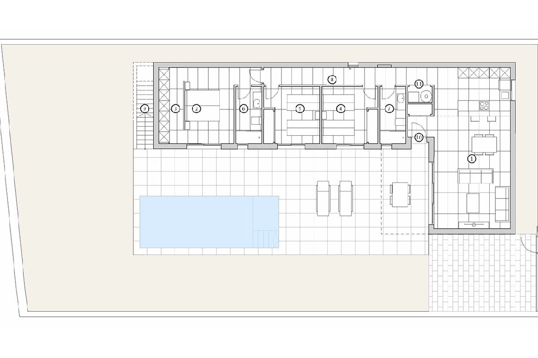 Villa in Algorfa te koop, woonoppervlakte 175 m², Staat Eerste bewoning, Airconditioning, grondstuk 454 m², 3 slapkamer, 2 badkamer, Zwembad, ref.: HA-ARN-108-E01-10