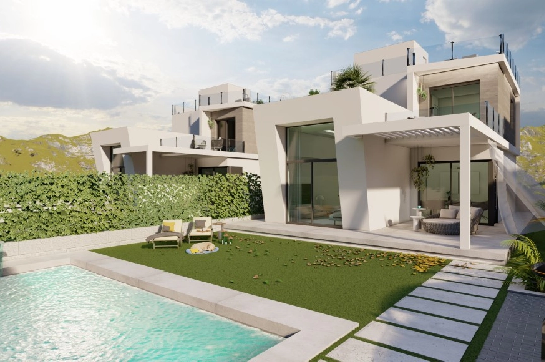 Villa in Finestrat te koop, woonoppervlakte 163 m², Bouwjaar 2023, Airconditioning, grondstuk 346 m², 3 slapkamer, 3 badkamer, Zwembad, ref.: BI-AL.H-030-15