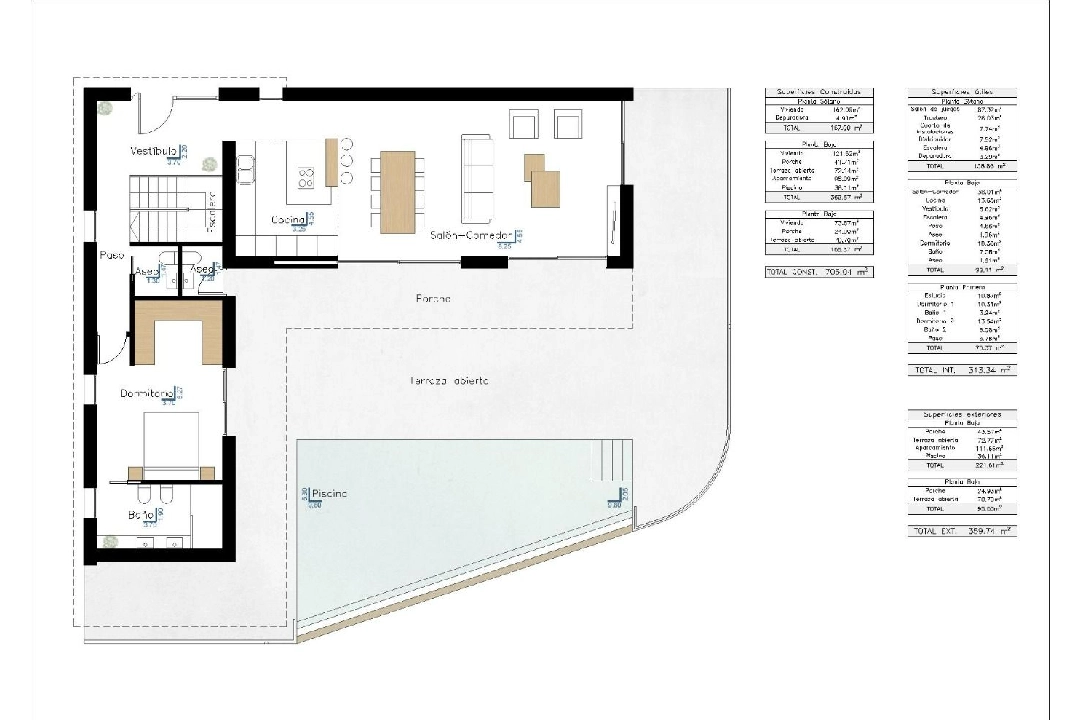 Villa in Benissa(Fustera) te koop, woonoppervlakte 359 m², Airconditioning, grondstuk 1040 m², 4 slapkamer, 3 badkamer, Zwembad, ref.: AM-11858DA-3700-8