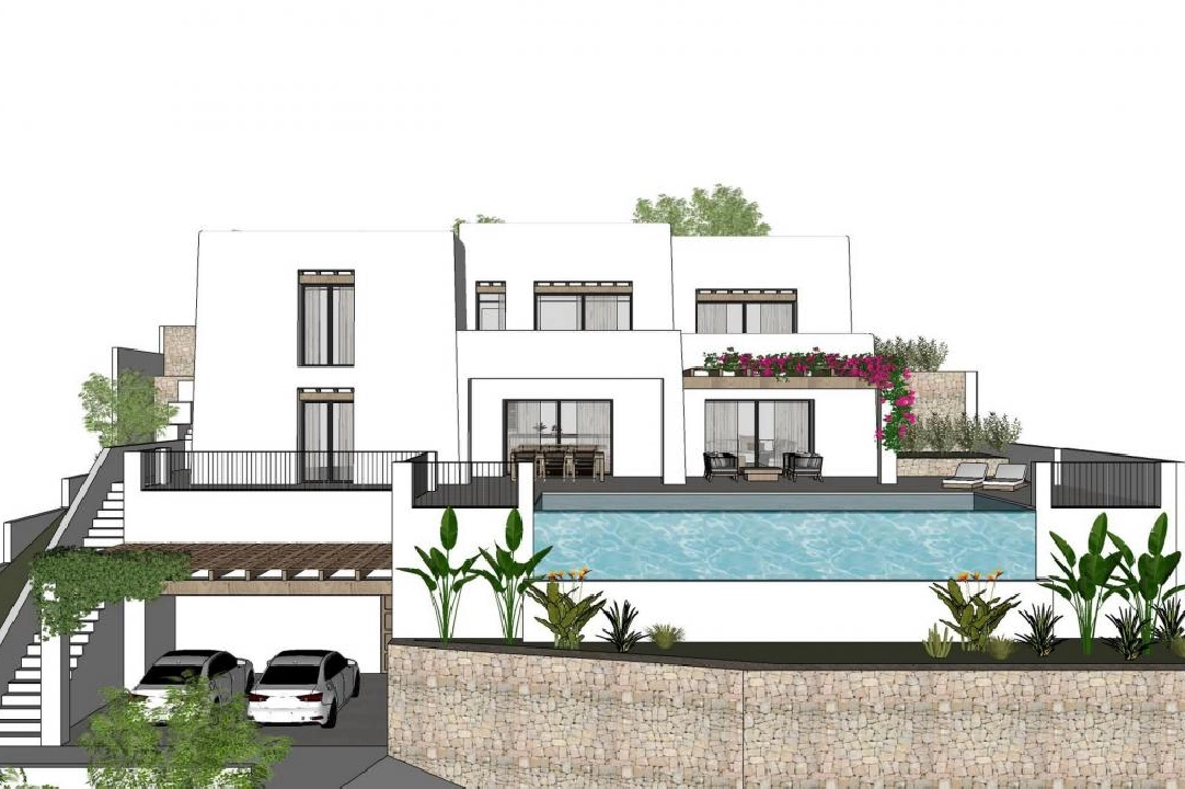 Villa in Moraira te koop, grondstuk 1000 m², 4 slapkamer, 4 badkamer, Zwembad, ref.: COB-3416-1