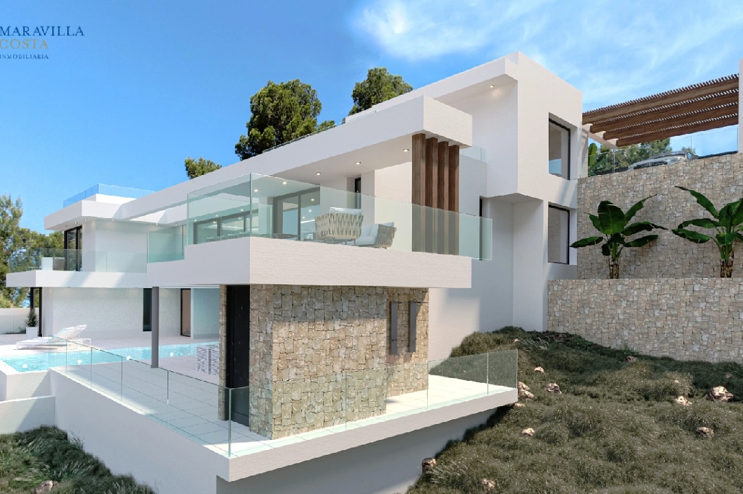 Villa in Calpe te koop, woonoppervlakte 453 m², Bouwjaar 2023, Airconditioning, grondstuk 1013 m², 4 slapkamer, 4 badkamer, Zwembad, ref.: MV-2506-4