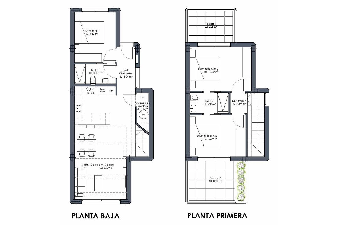 Villa in Los Alcazares te koop, woonoppervlakte 109 m², Staat Eerste bewoning, grondstuk 184 m², 3 slapkamer, 2 badkamer, Zwembad, ref.: HA-LAN-431-E02-16