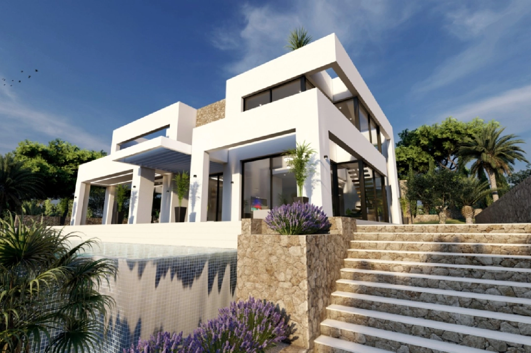 Villa in Benissa(La Fustera) te koop, woonoppervlakte 615 m², Bouwjaar 2023, Airconditioning, grondstuk 1347 m², 4 slapkamer, 3 badkamer, Zwembad, ref.: BI-BE.H-902-1