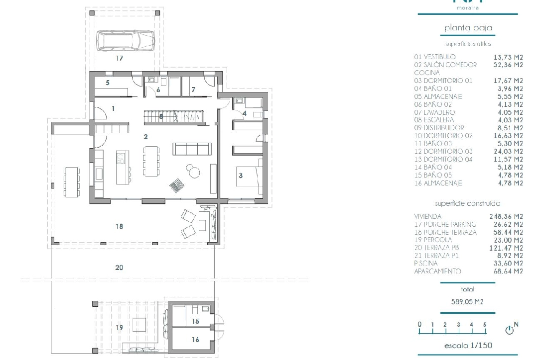 Villa in Moraira te koop, woonoppervlakte 248 m², Airconditioning, grondstuk 800 m², 4 slapkamer, 5 badkamer, Zwembad, ref.: BI-MT.H-795-11