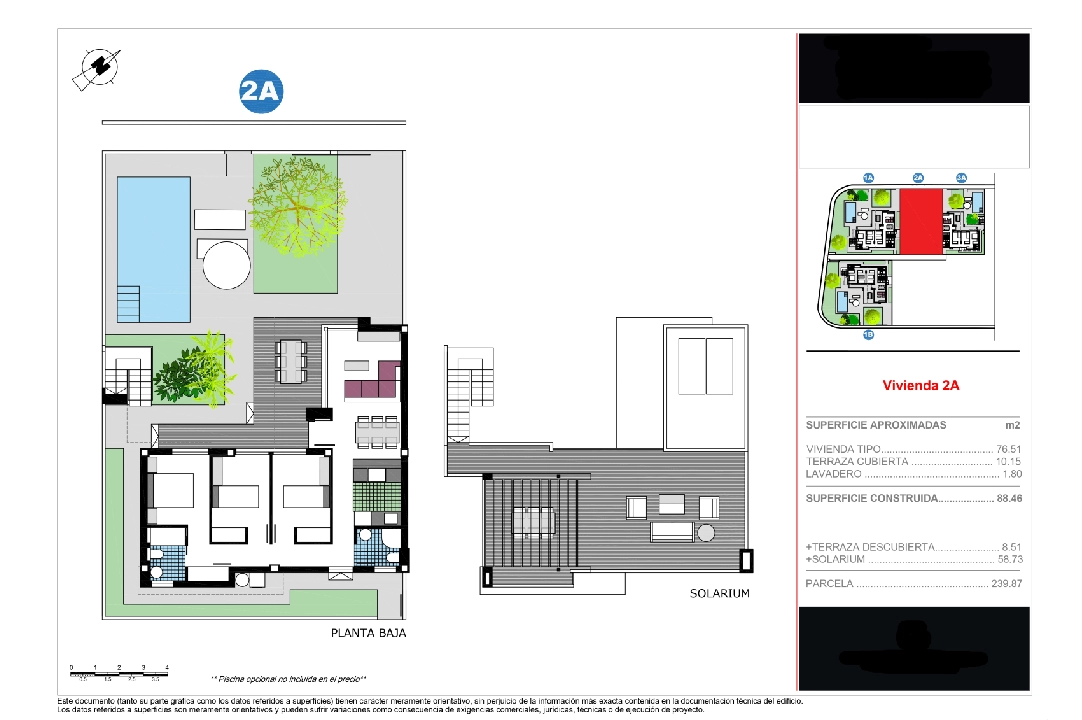 Doppelhaushälfte in Els Poblets te koop, woonoppervlakte 77 m², Bouwjaar 2025, + KLIMA, Airconditioning, grondstuk 240 m², 3 slapkamer, 2 badkamer, ref.: VPD-Villas-2A-2