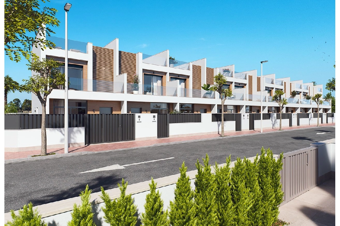 Reihenhaus in San Pedro del Pinatar te koop, woonoppervlakte 157 m², Staat Eerste bewoning, grondstuk 92 m², 3 slapkamer, 2 badkamer, Zwembad, ref.: HA-SAN-115-R01-2