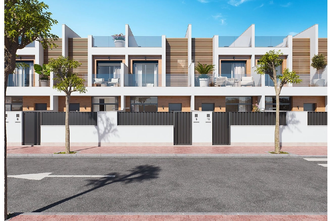 Reihenhaus in San Pedro del Pinatar te koop, woonoppervlakte 157 m², Staat Eerste bewoning, grondstuk 92 m², 3 slapkamer, 2 badkamer, Zwembad, ref.: HA-SAN-115-R01-3