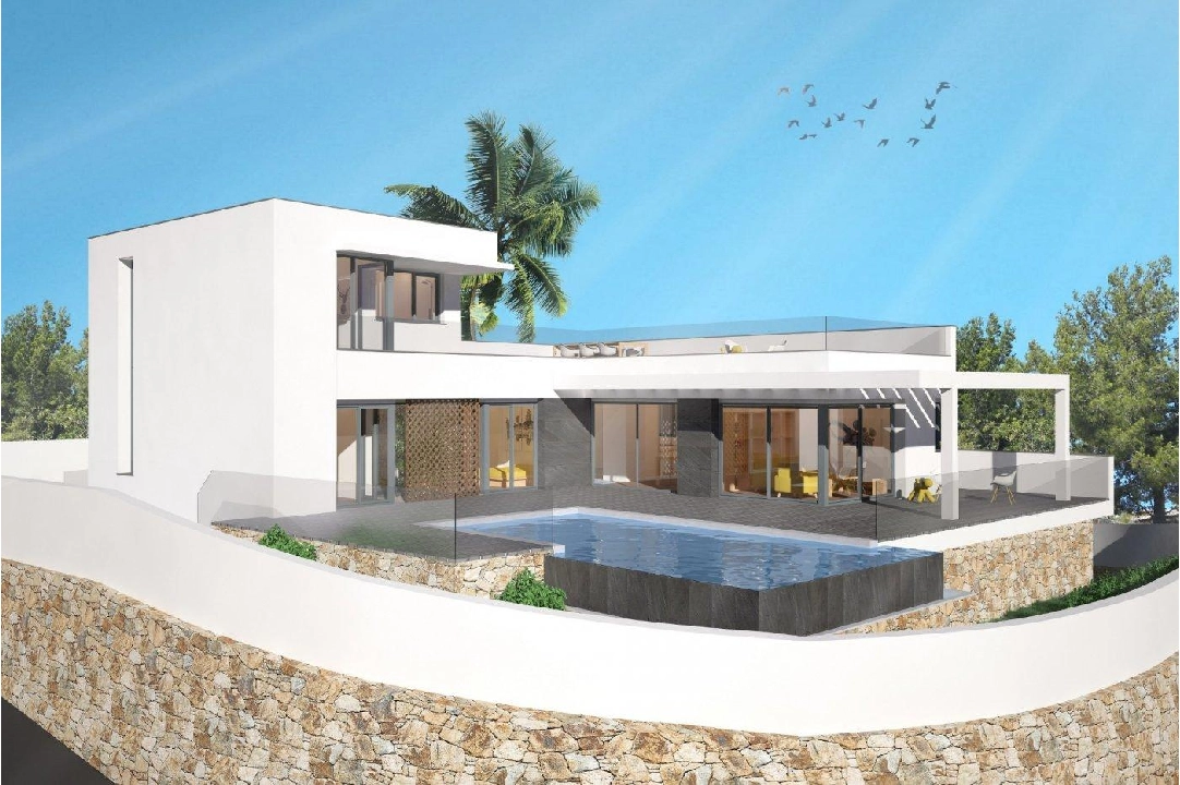 Villa in Moraira te koop, woonoppervlakte 415 m², Bouwjaar 2016, Airconditioning, grondstuk 817 m², 3 slapkamer, 2 badkamer, Zwembad, ref.: AM-10898DA-10