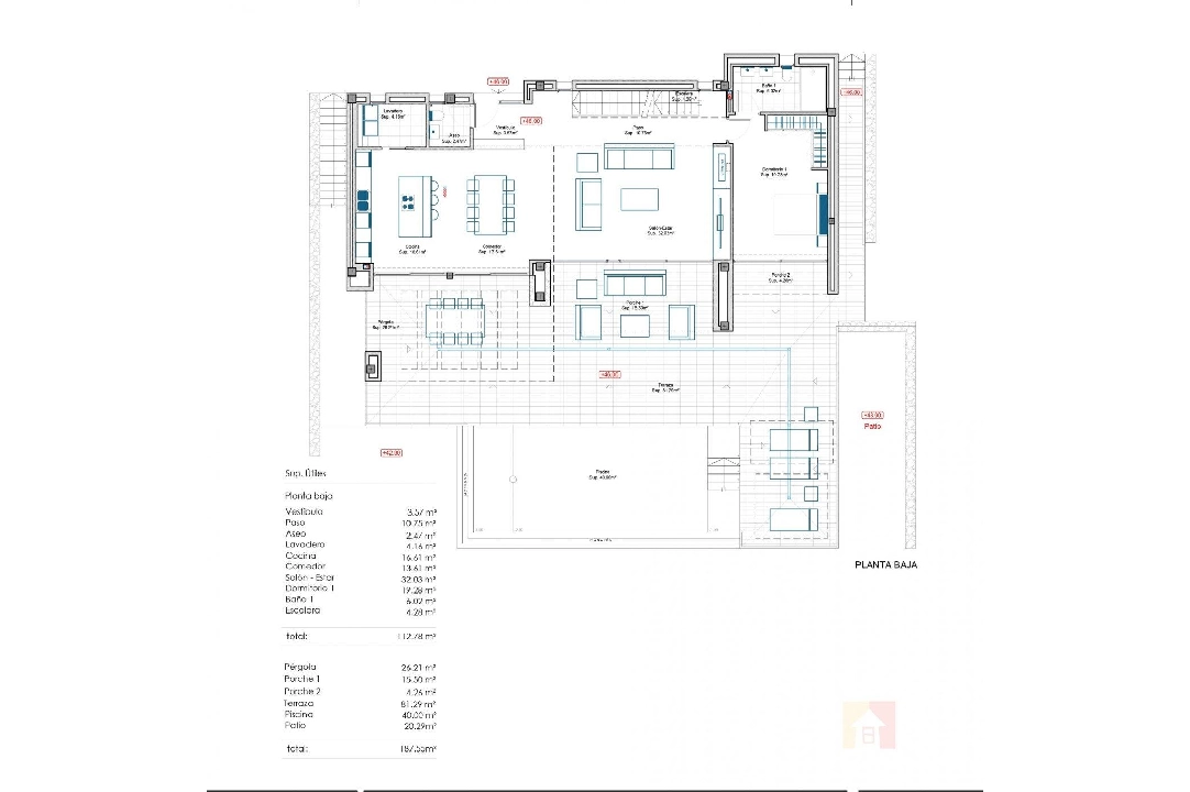 Villa in Moraira te koop, woonoppervlakte 434 m², Bouwjaar 2019, Airconditioning, grondstuk 800 m², 4 slapkamer, 3 badkamer, Zwembad, ref.: AM-11856DA-7