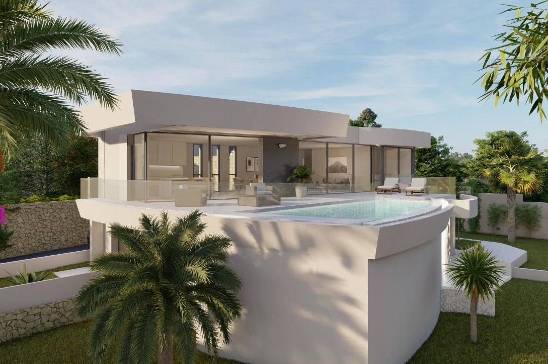 Villa in Calpe te koop, woonoppervlakte 273 m², Bouwjaar 2022, Airconditioning, grondstuk 805 m², 4 slapkamer, 4 badkamer, Zwembad, ref.: AM-11772DA-1