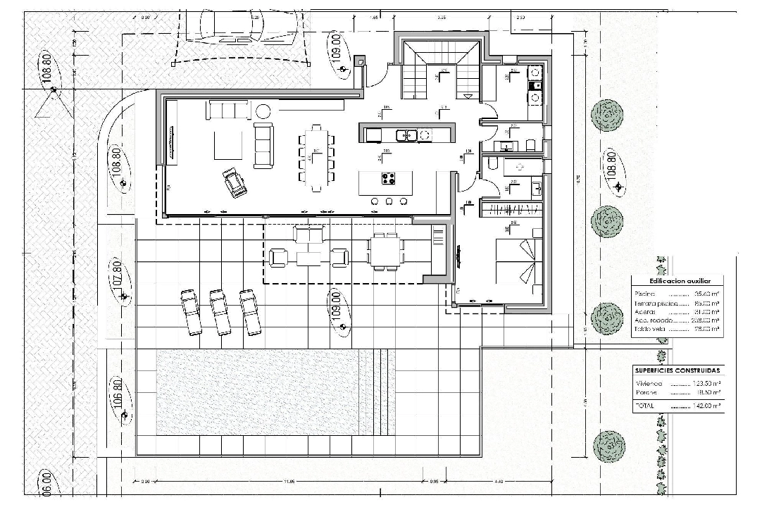 Villa in Calpe te koop, woonoppervlakte 209 m², Bouwjaar 2024, Airconditioning, grondstuk 1000 m², 3 slapkamer, 3 badkamer, Zwembad, ref.: AM-11967DA-9