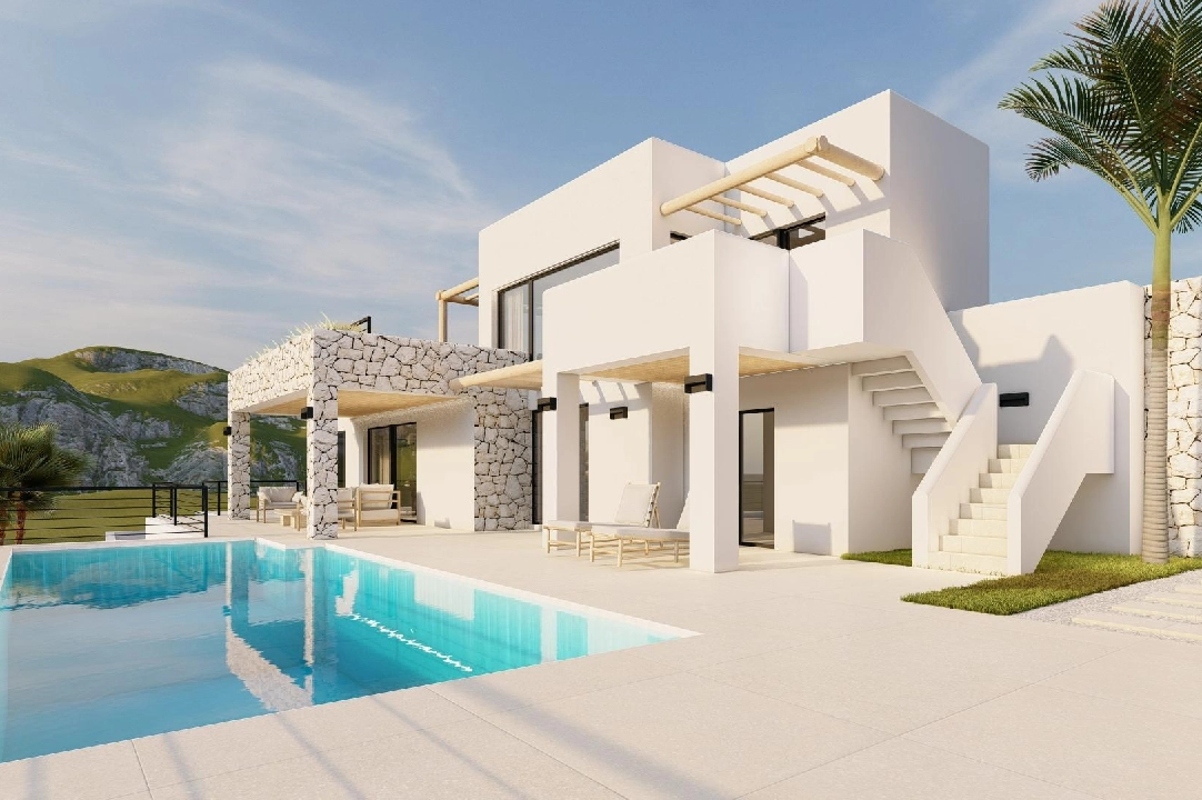 Villa in Moraira te koop, woonoppervlakte 261 m², Bouwjaar 2023, Airconditioning, grondstuk 810 m², 4 slapkamer, 3 badkamer, Zwembad, ref.: AM-12027DA-1