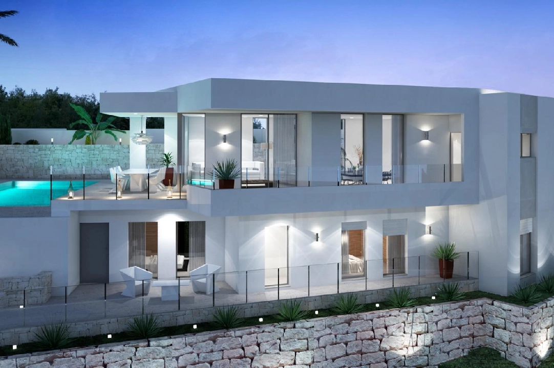 Villa in Moraira te koop, woonoppervlakte 286 m², Bouwjaar 2024, Airconditioning, grondstuk 800 m², 3 slapkamer, 2 badkamer, Zwembad, ref.: AM-12126DA-1