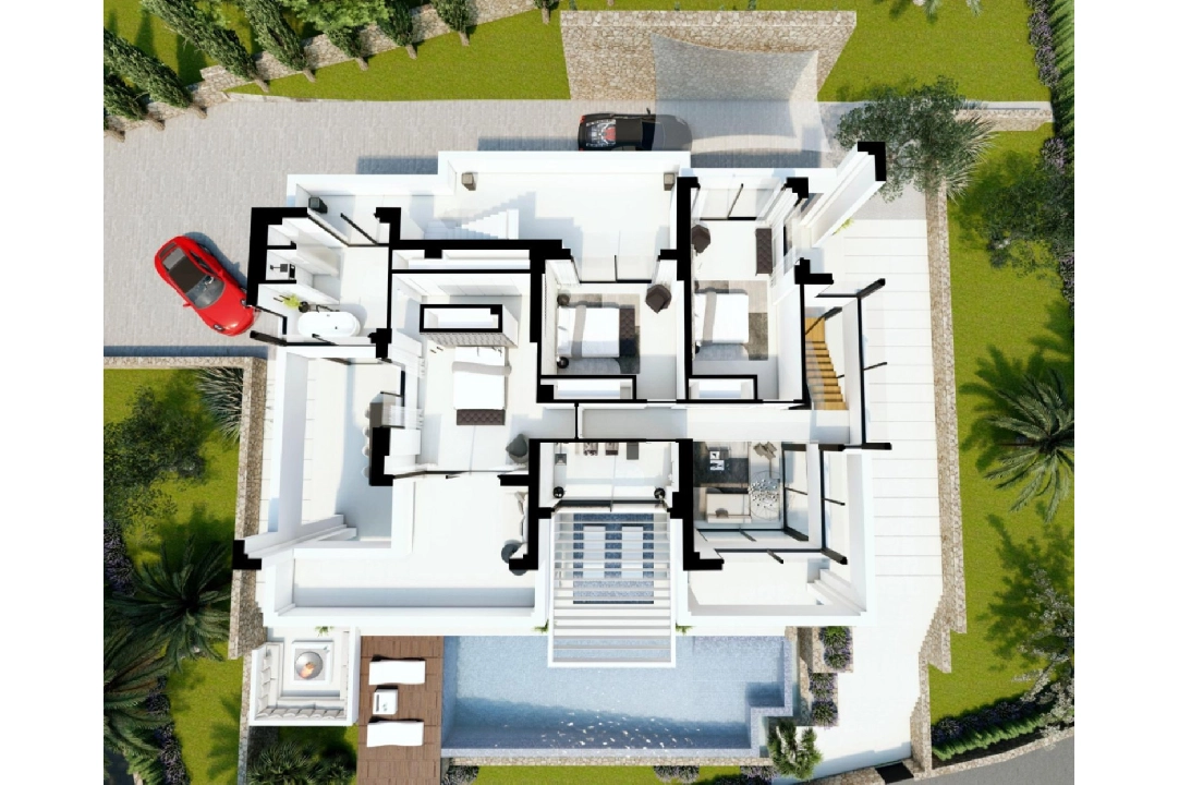 Villa in Benissa te koop, woonoppervlakte 547 m², Bouwjaar 2024, Airconditioning, grondstuk 1347 m², 4 slapkamer, 3 badkamer, Zwembad, ref.: AM-12239DA-13