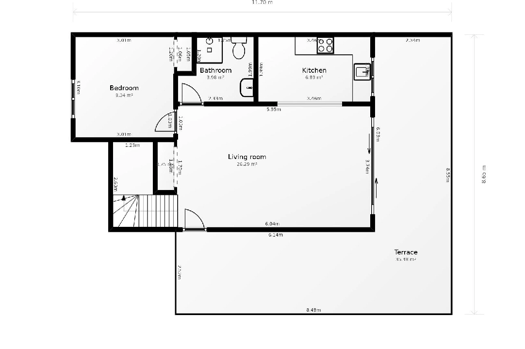 Reihenhaus in Calpe(Calpe) te koop, woonoppervlakte 80 m², Airconditioning, 3 slapkamer, 2 badkamer, Zwembad, ref.: COB-3452-10535-22