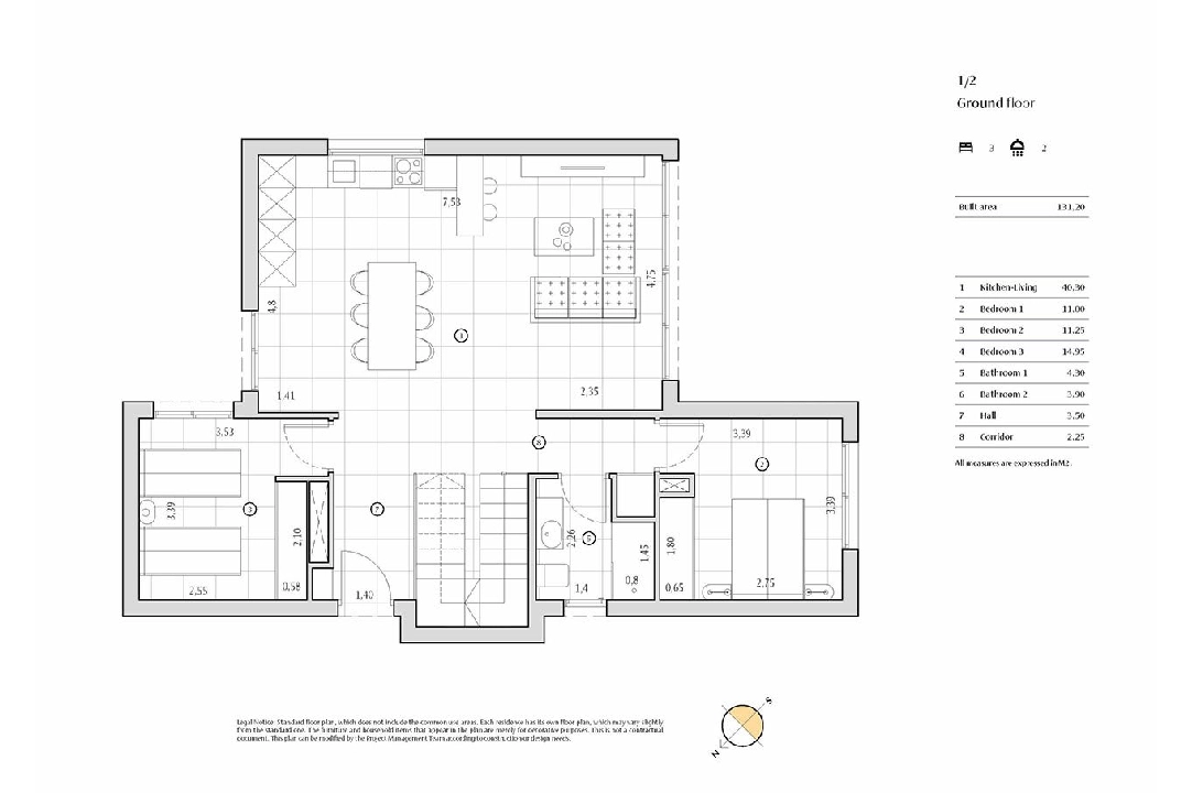 Villa in Algorfa te koop, woonoppervlakte 198 m², Staat Eerste bewoning, + fussboden, Airconditioning, grondstuk 308 m², 3 slapkamer, 2 badkamer, Zwembad, ref.: HA-ARN-109-E01-14