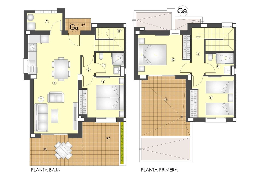 Reihenhaus in Busot te koop, woonoppervlakte 115 m², Staat Eerste bewoning, 3 slapkamer, 2 badkamer, Zwembad, ref.: HA-BUN-122-R02-8