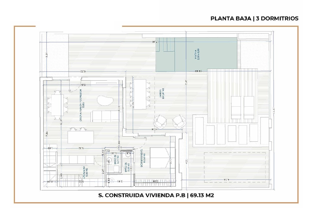 Villa in Roldan te koop, woonoppervlakte 113 m², Staat Eerste bewoning, grondstuk 198 m², 3 slapkamer, 2 badkamer, Zwembad, ref.: HA-RDN-120-E02-11