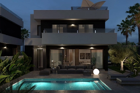Villa in Ciudad Quesada zu verkaufen, Wohnfläche 200 m², Zustand Erstbezug, Klimaanlage, Grundstück 255 m², 3 Schlafzimmer, 3 Badezimmer, Pool, ref.: HA-CQN-121-E01-6