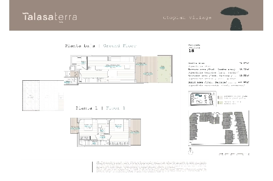 Reihenhaus in El Vergel zu verkaufen, Wohnfläche 74 m², Baujahr 2027, Klimaanlage, Grundstück 36 m², 2 Schlafzimmer, 2 Badezimmer, Pool, ref.: TT-AD-18-12