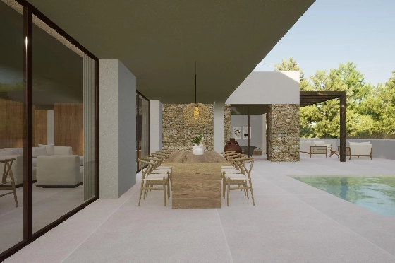 Villa in Moraira zu verkaufen, Wohnfläche 340 m², Baujahr 2024, Klimaanlage, Grundstück 1070 m², 4 Schlafzimmer, 4 Badezimmer, Pool, ref.: AM-12145DR-4