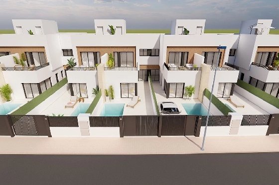 Reihenhaus in Santiago de la Ribera zu verkaufen, Wohnfläche 168 m², Zustand Erstbezug, Grundstück 126 m², 3 Schlafzimmer, 3 Badezimmer, Pool, ref.: HA-SRN-122-R01-3