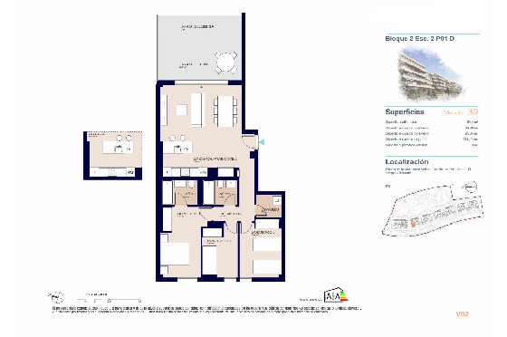 Apartment in El Vergel zu verkaufen, Wohnfläche 80 m², Baujahr 2027, Klimaanlage, Grundstück 24 m², 3 Schlafzimmer, 2 Badezimmer, Pool, ref.: AH-EV-VI-2-02-01-D-12