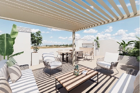 Penthouse Apartment in Los Alcazares zu verkaufen, Wohnfläche 145 m², Zustand Erstbezug, 3 Schlafzimmer, 2 Badezimmer, Pool, ref.: HA-LAN-451-A02-12