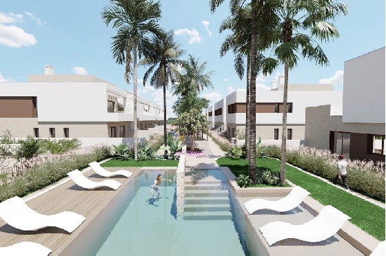 Villa in Los Alcazares zu verkaufen, Wohnfläche 129 m², Zustand Erstbezug, Grundstück 202 m², 3 Schlafzimmer, 2 Badezimmer, Pool, ref.: HA-LAN-451-E01-13
