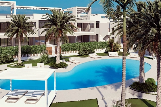 Erdgeschoss Apartment in Torrevieja zu verkaufen, Wohnfläche 131 m², Zustand Erstbezug, 2 Schlafzimmer, 2 Badezimmer, Pool, ref.: HA-TON-221-A01-8
