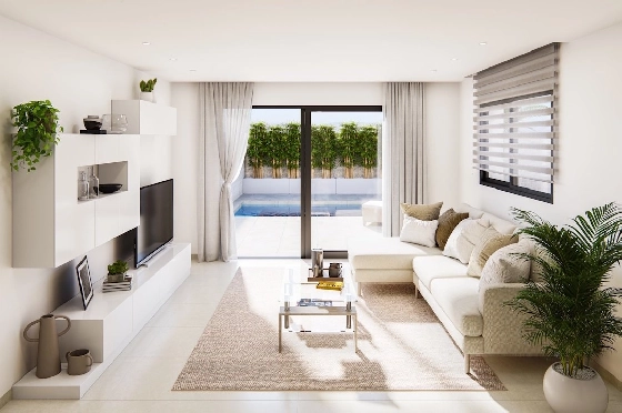 Villa in San Fulgencio zu verkaufen, Wohnfläche 108 m², Zustand Erstbezug, Klimaanlage, Grundstück 244 m², 3 Schlafzimmer, 2 Badezimmer, Pool, ref.: HA-MAN-301-E01-3