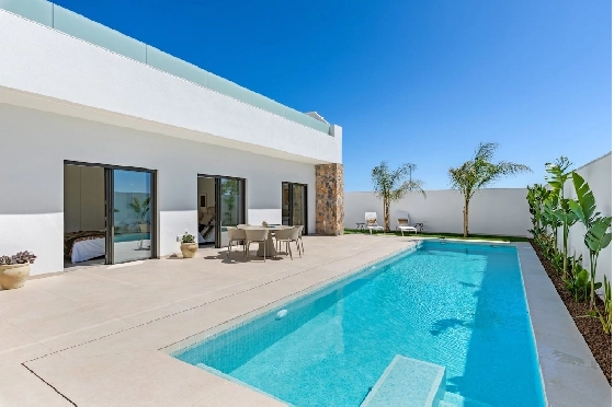 Villa in Los Alcazares zu verkaufen, Wohnfläche 198 m², Zustand Erstbezug, Klimaanlage, Grundstück 235 m², 3 Schlafzimmer, 2 Badezimmer, Pool, ref.: HA-LAN-501-E01-28